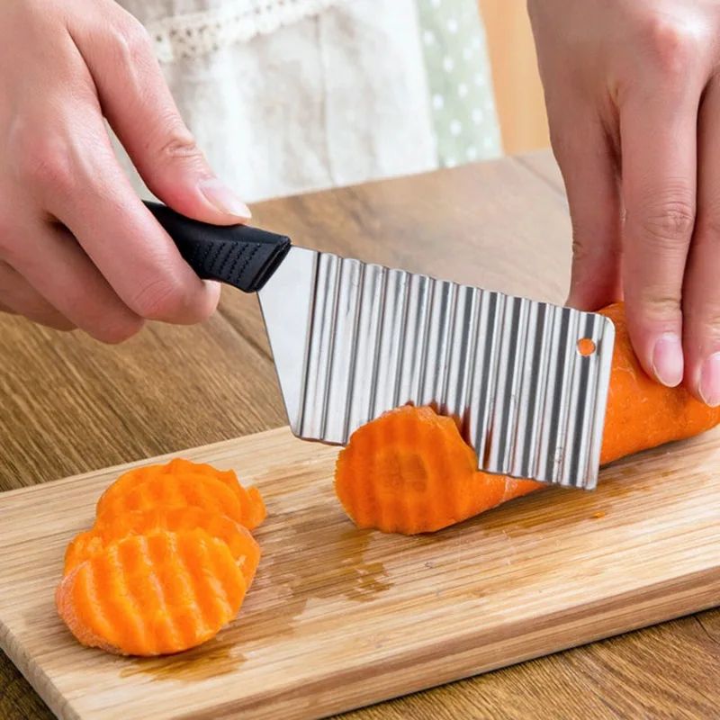 Stainless Steel Potato Chip Slicer  Wavy Crinkle Cutter For French Fries Vegetables Fruits Dough Ch 1