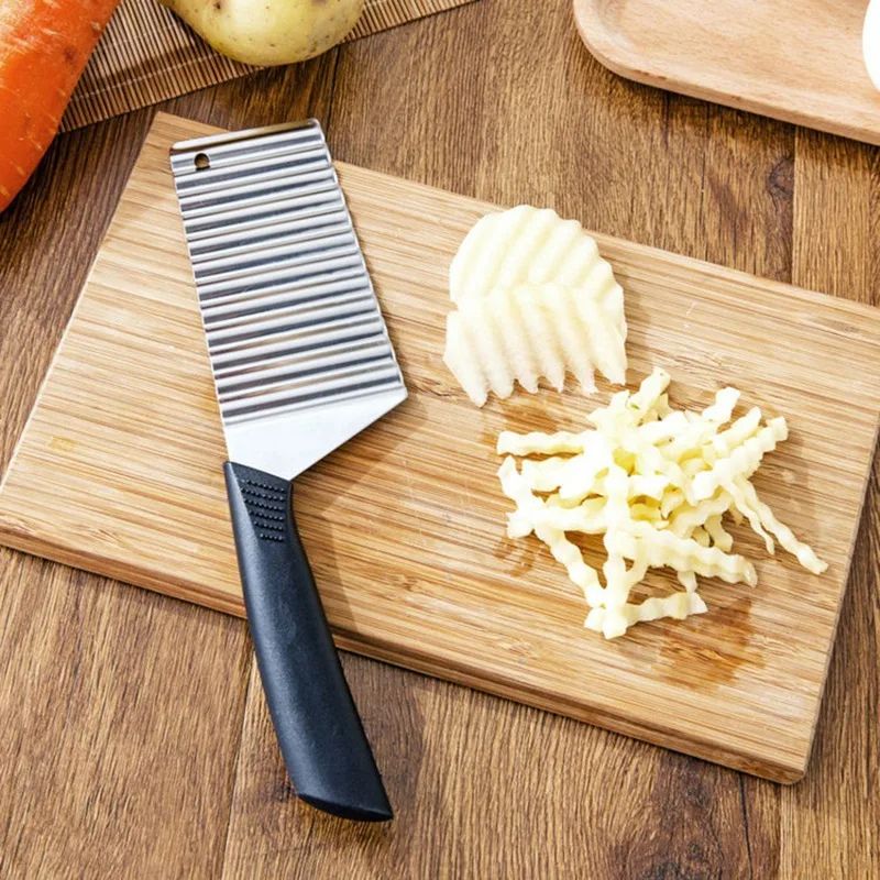 Stainless Steel Potato Chip Slicer  Wavy Crinkle Cutter For French Fries Vegetables Fruits Dough Ch 2