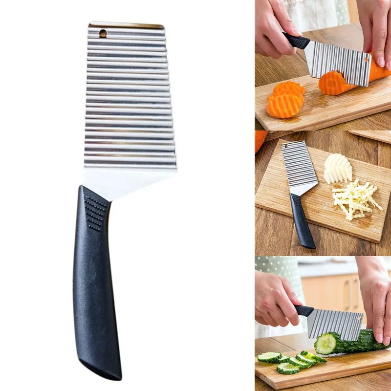 Stainless Steel Potato Chip Slicer  Wavy Crinkle Cutter For French Fries Vegetables Fruits Dough Ch 3