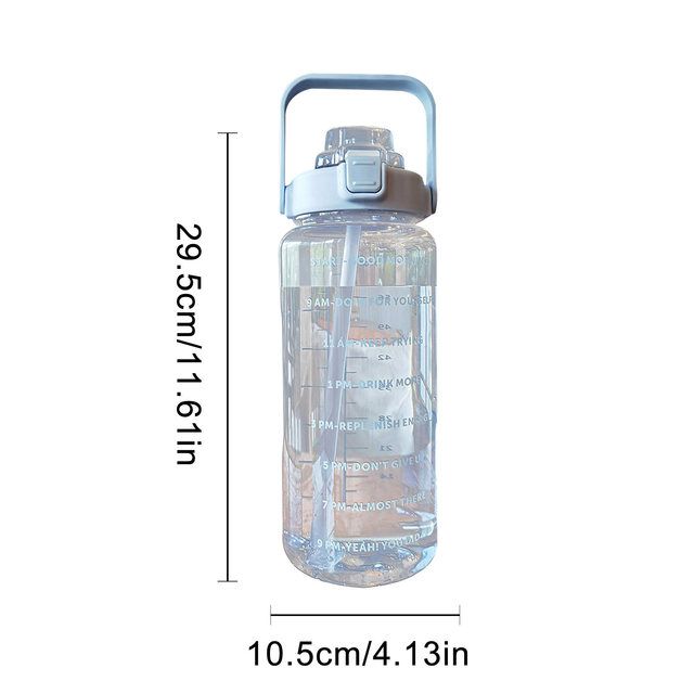 HydraTrack 2L Sports Water Bottle  TimeMarked Straw Bottle For Fitness Gym  Outdoor Hydration 6