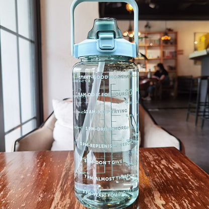 HydraTrack 2L Sports Water Bottle  TimeMarked Straw Bottle For Fitness Gym  Outdoor Hydration 3
