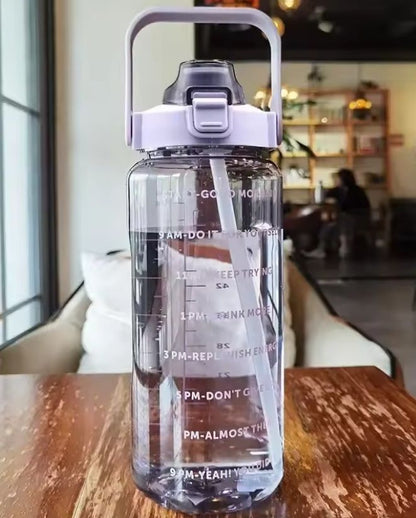 HydraTrack 2L Sports Water Bottle  TimeMarked Straw Bottle For Fitness Gym  Outdoor Hydration 4