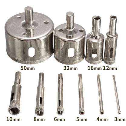 StonePro Diamond Hole Saw Set – 10-Piece Core Drill Bit Kit for Tile, Glass, Ceramic & Marble