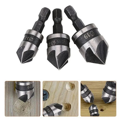 ProChamfer 3PC Hex Shank Countersink Drill Bit Set  90 Chamfer Tool For Clean Woodworking Finishes 1