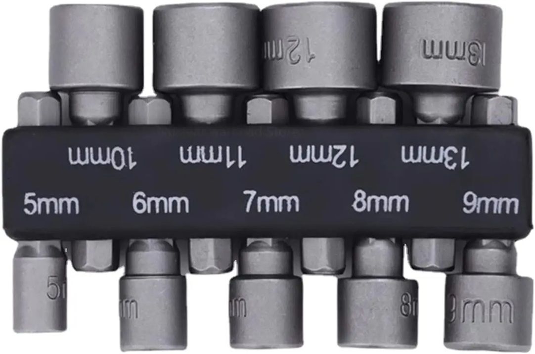 9Piece Metric Hex Nut Driver Set  5mm To 13mm CRV Steel With 14in Hex Shank 1