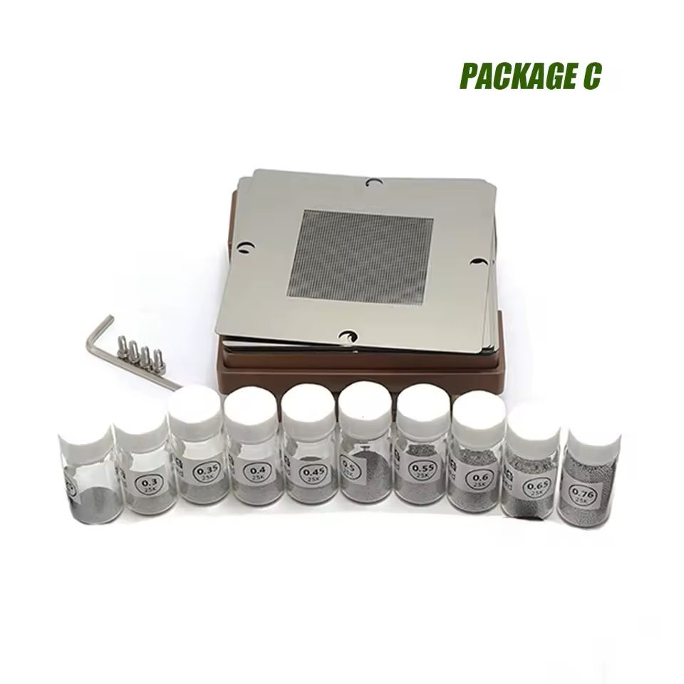 Aluminum Alloy BGA Reballing Station Kit With Universal Stencil And Solder Balls For 80mm And 90mm  5