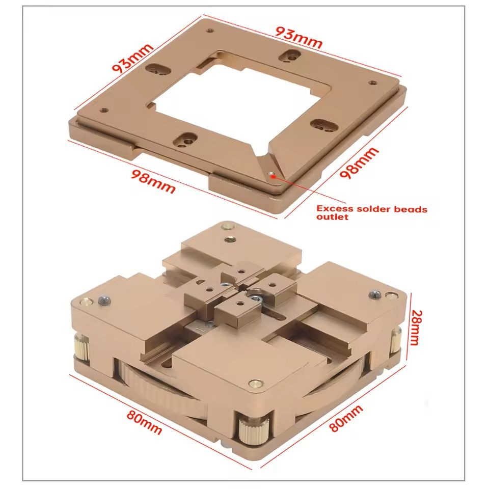 Aluminum Alloy BGA Reballing Station Kit With Universal Stencil And Solder Balls For 80mm And 90mm  6
