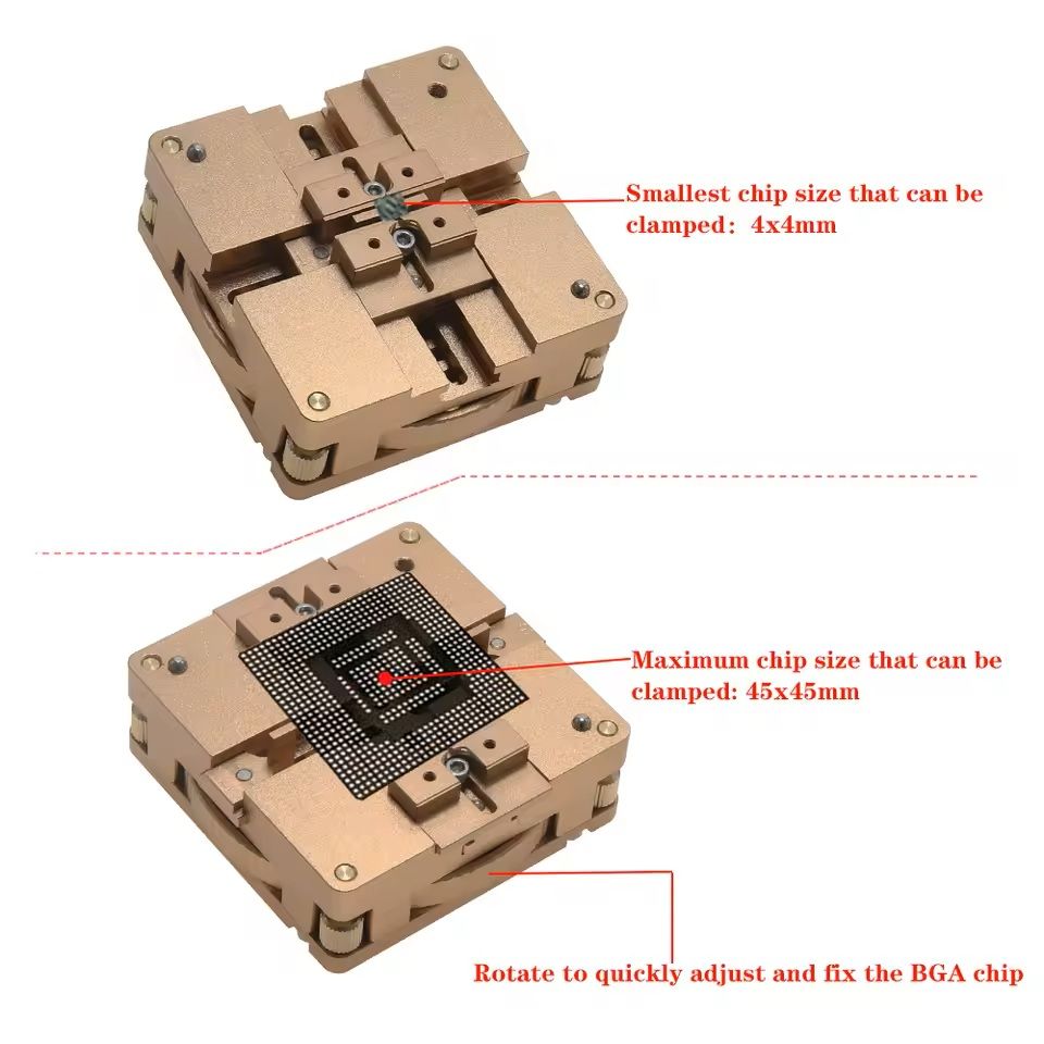 Aluminum Alloy BGA Reballing Station Kit With Universal Stencil And Solder Balls For 80mm And 90mm  7