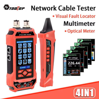 Multifunction Network Cable Tester and Fiber Fault Locator with Optical Power Meter and LAN Cable Tracing