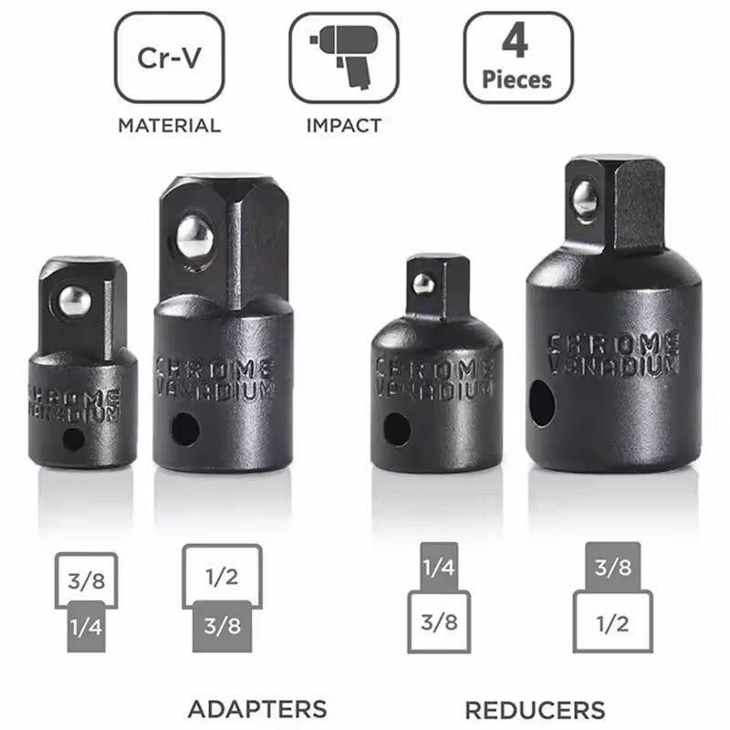 Socket Adapter And Reducer Extension Set For Drill Power Conversion In 4 8 Or 12 Piece Options 5