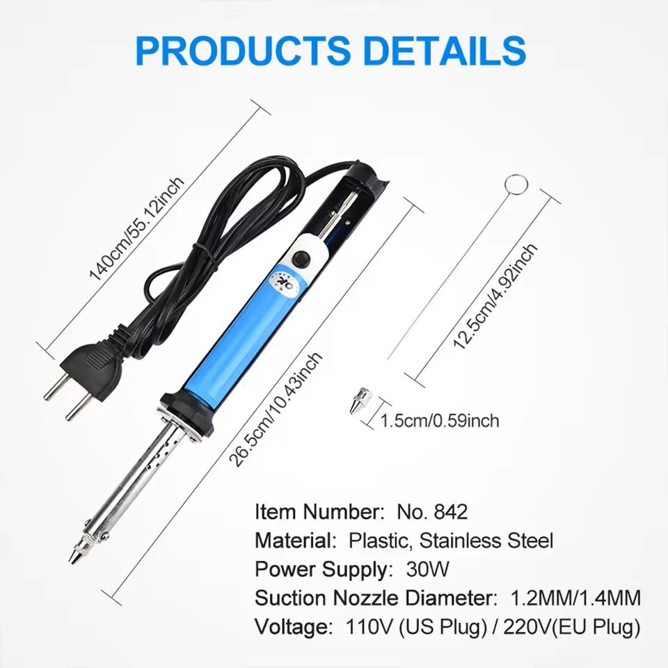 Electric Soldering Suction Tool With Vacuum Pump For Desoldering And Welding 30W AC 110V Or 220V 5