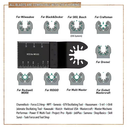 Oscillating Saw Blade Multi Tool Cutter Set for Fast Cutting in Wood and Metal Available in 60 100 or 120 Piece Packs