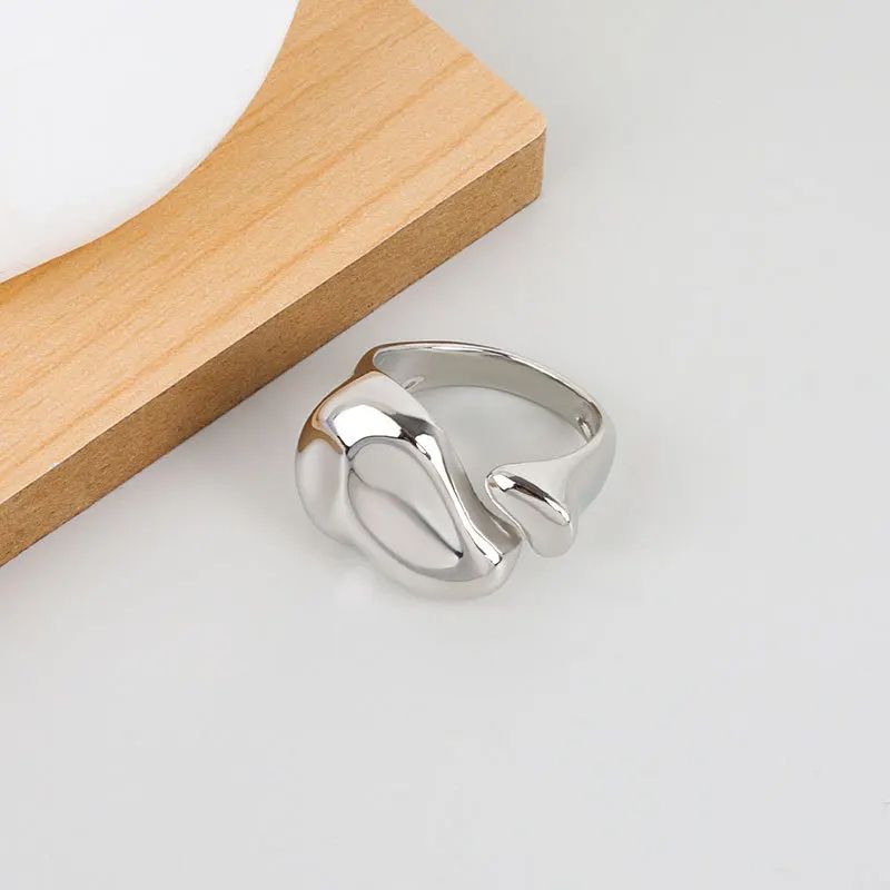 1 New Adjustable Colorful Drip Glaze Ring Women Fashion Retro Geometric Gold Colour Metal Ring For  6