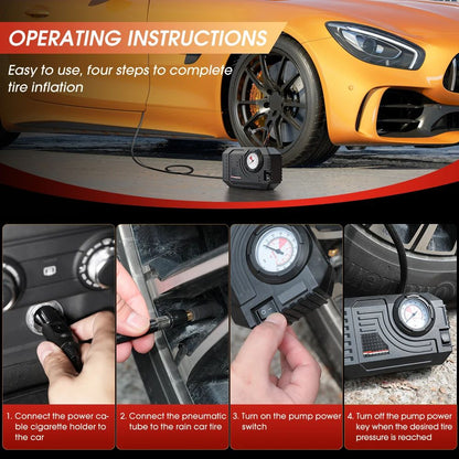 Mini Air Pump Tire Inflator  Electric Portable Air Compressor For Car Motorcycle  Bicycle Compact   3