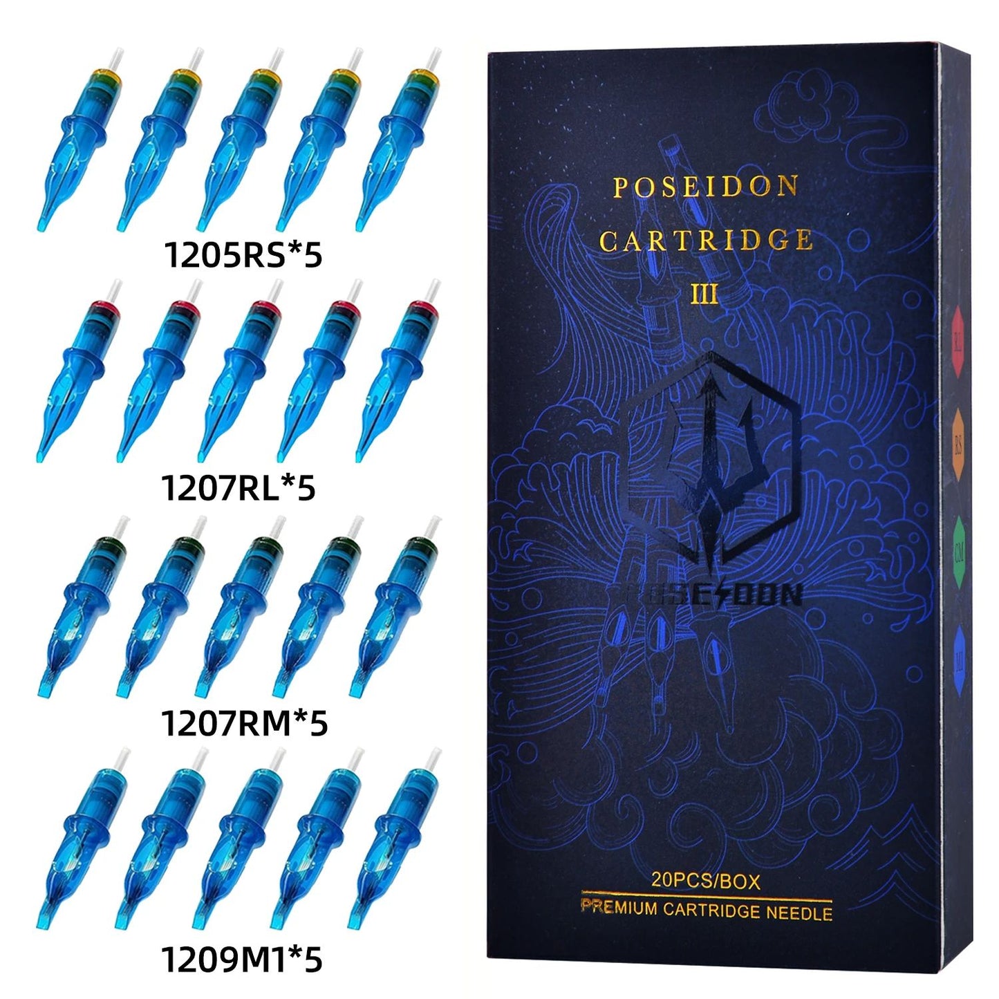 Mixed Professional Tattoo Cartridge Needles with Membrane Safety, Disposable Tattoo Needles for Artists, Anti Backflow