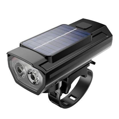 Solar Bicycle Light With Horn TYPEC Rechargeable MTB Road Bike Front Lamp  Flashlight With Battery 6
