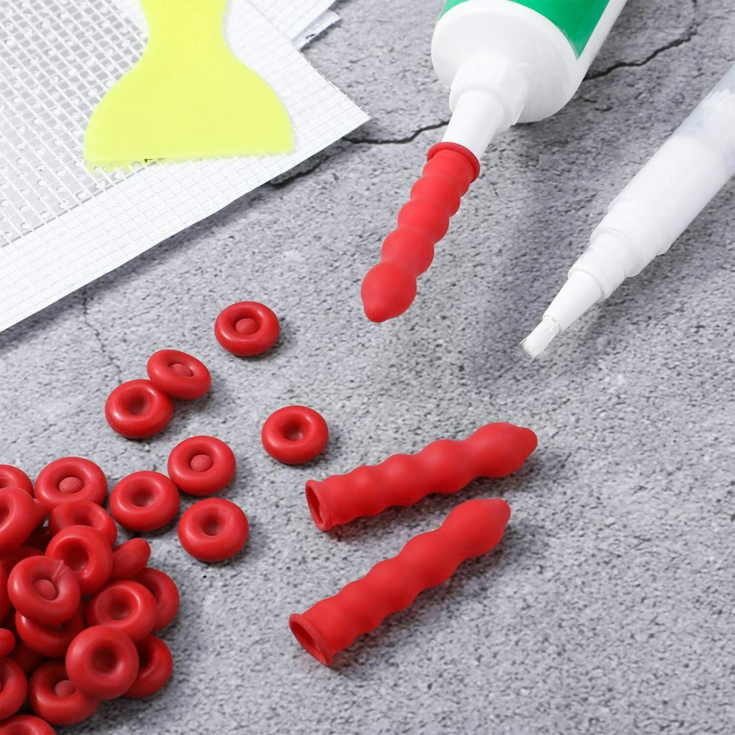 20 Pack Red Caulk Cap Reusable Glass Glue Tip Sealing Cover For Caulking Gun Nozzles  Barrel Glue M 1