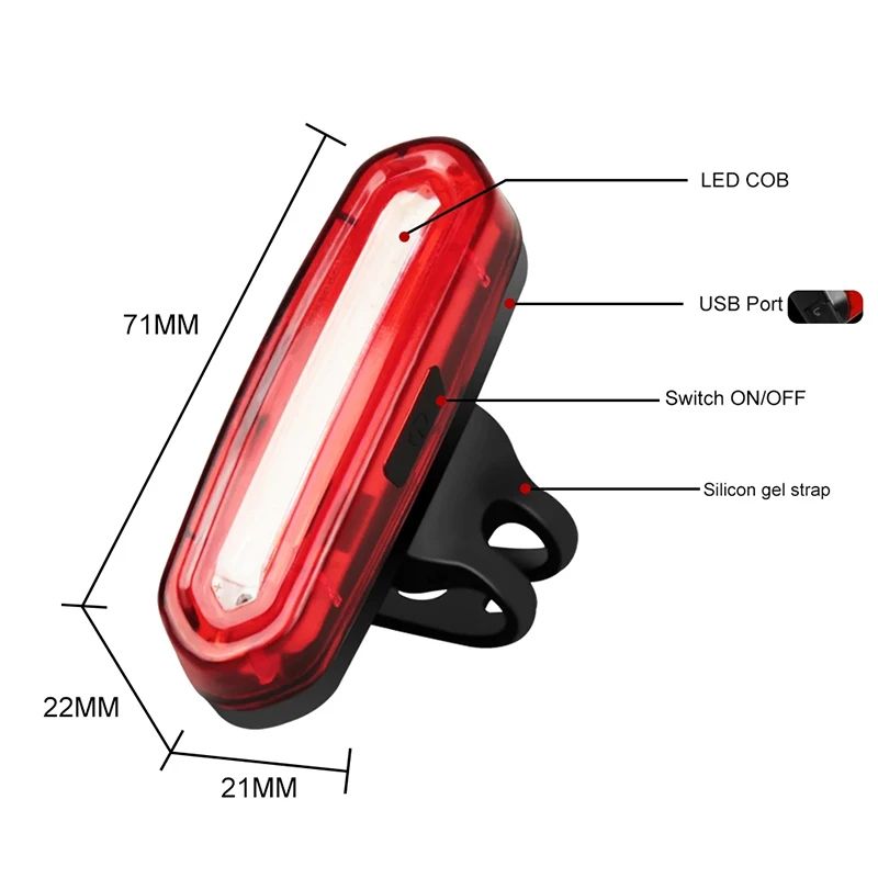 USB Charging Cycling Tail Light High Visibility Rear LED Bike Lamp For Mountain  Road Bikes Waterpr 5