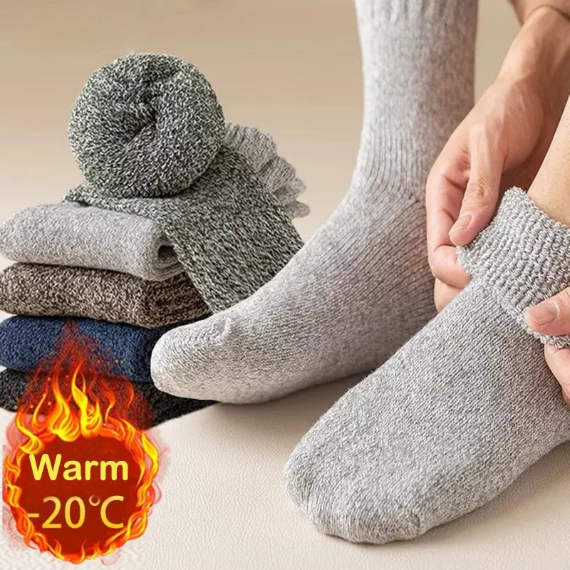 5 Pairs Winter Warm Men S Socks Thick Thermal Terry Socks For Cold Weather Snow  Extreme Cold 2