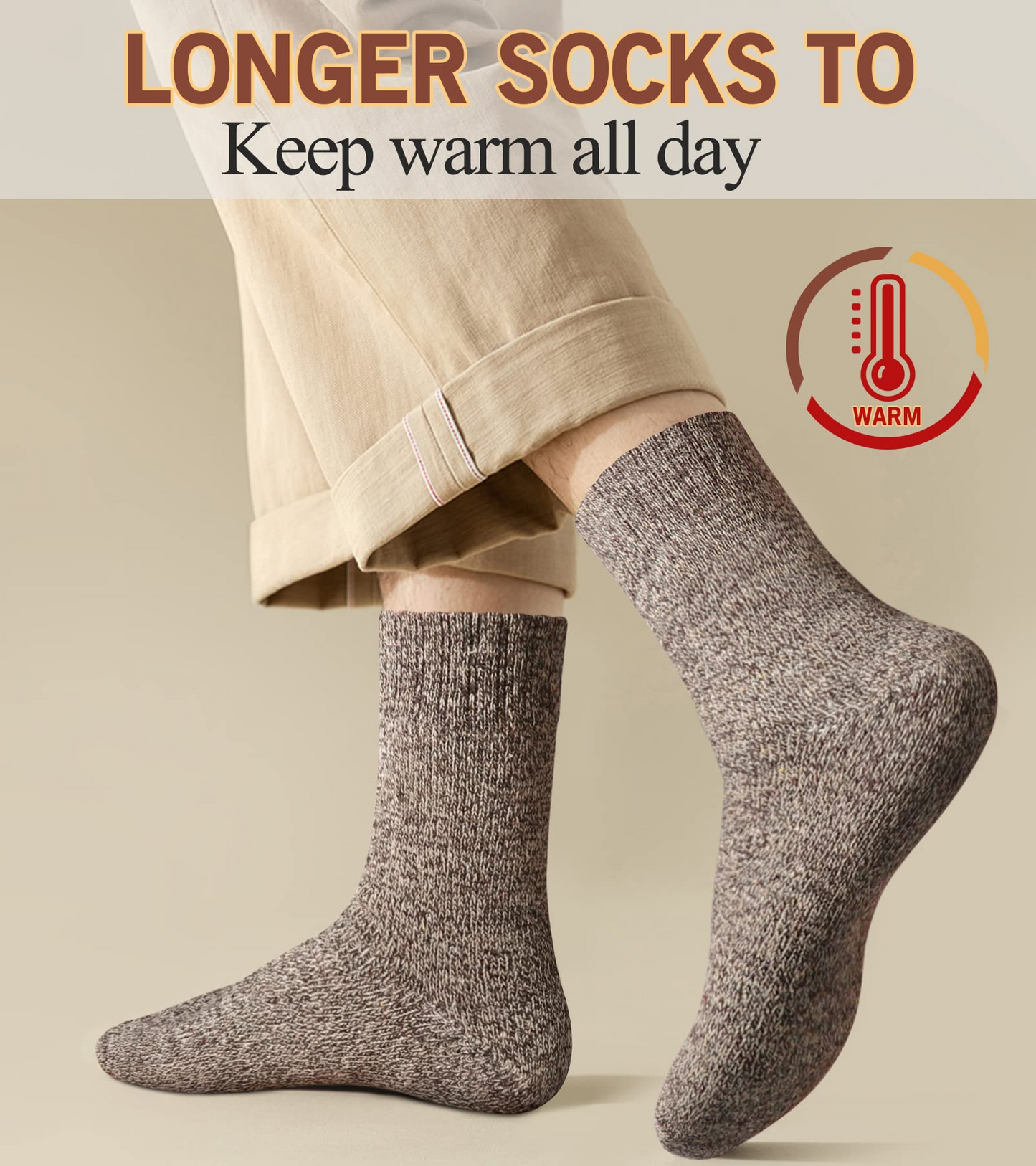 5 Pairs Winter Warm Men S Socks Thick Thermal Terry Socks For Cold Weather Snow  Extreme Cold 3