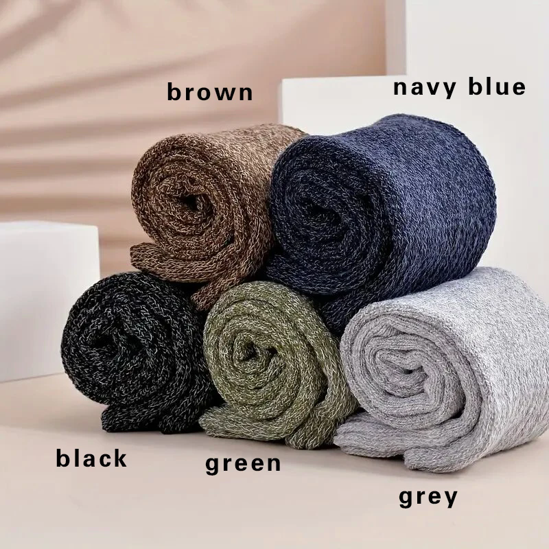 5 Pairs Winter Warm Men S Socks Thick Thermal Terry Socks For Cold Weather Snow  Extreme Cold 4