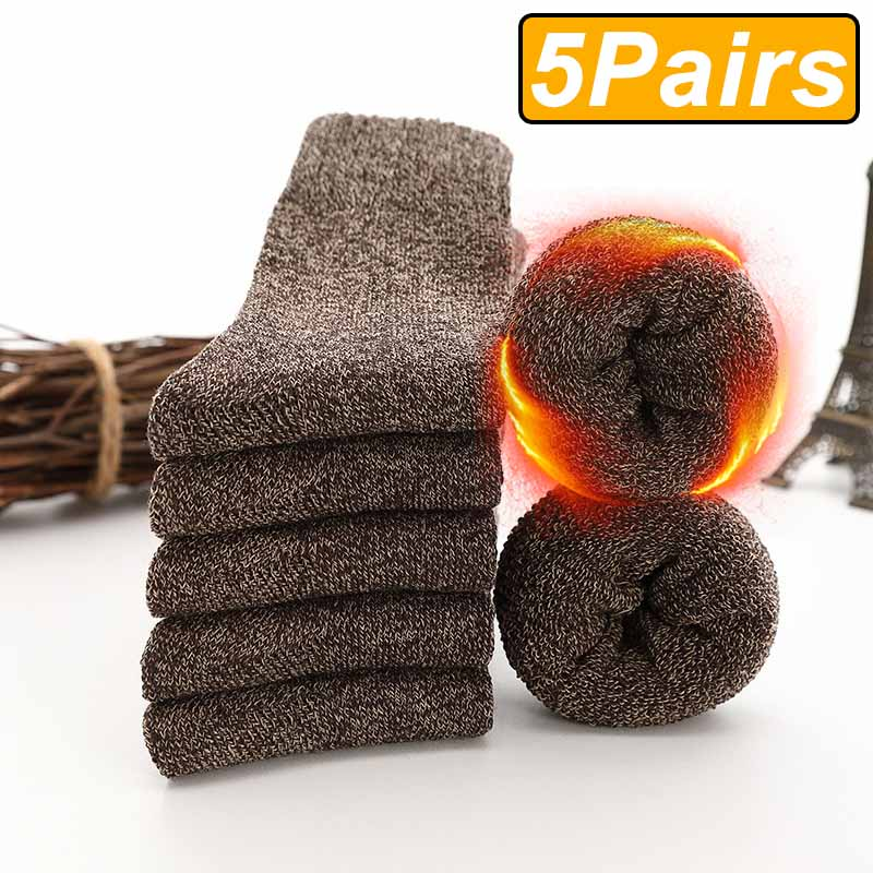 5 Pairs Winter Warm Men S Socks Thick Thermal Terry Socks For Cold Weather Snow  Extreme Cold 7