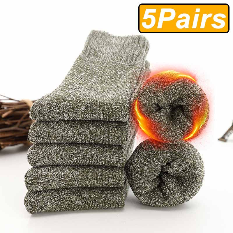 5 Pairs Winter Warm Men S Socks Thick Thermal Terry Socks For Cold Weather Snow  Extreme Cold 10