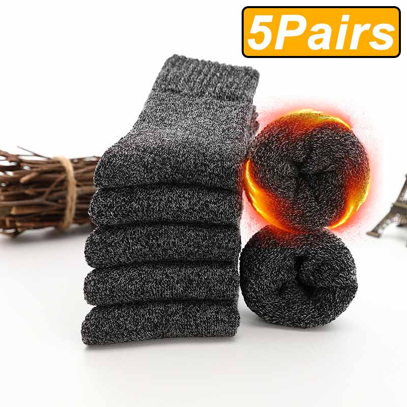 5 Pairs Winter Warm Men S Socks Thick Thermal Terry Socks For Cold Weather Snow  Extreme Cold 13