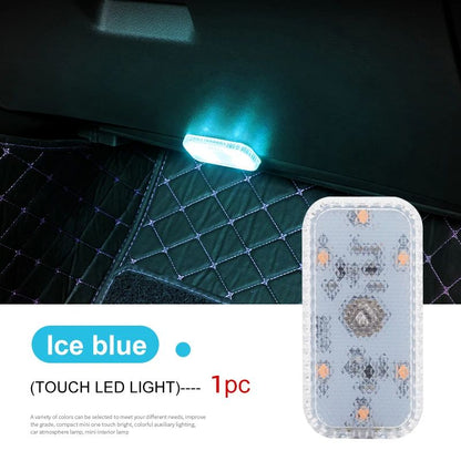 LED Touch Light Mini Wireless Car Interior Lighting USB Rechargeable Auto Roof Ceiling Lamp For Doo 8