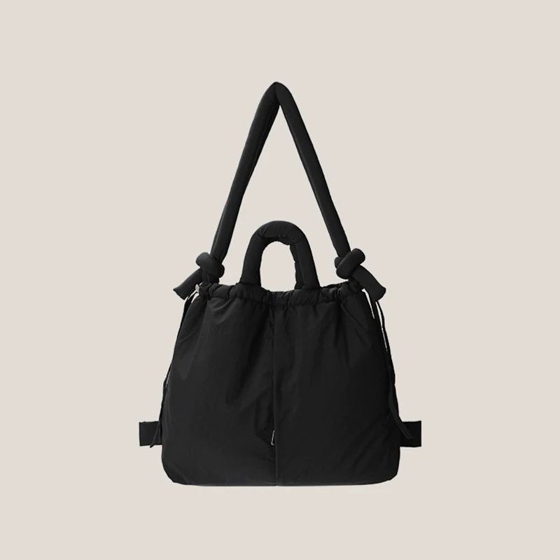 Designer Soft Puffer Nylon Tote Bag Casual Vintage Large Capacity Women Shoulder  Crossbody Handbag 5