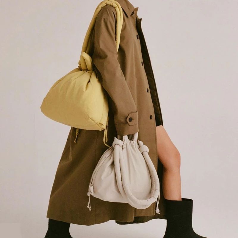 Designer Soft Puffer Nylon Tote Bag Casual Vintage Large Capacity Women Shoulder  Crossbody Handbag 2