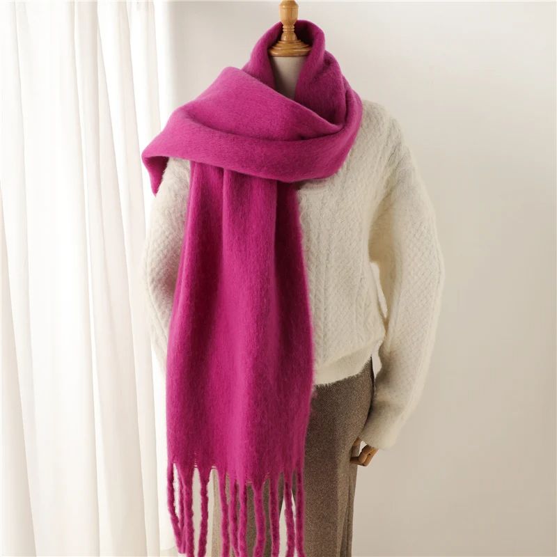 Winter Scarf For Women Cashmere Warm Solid Pashmina Blanket Wrap Long Thick Soft Shawl With Big Tas 2