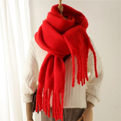 Winter Scarf For Women Cashmere Warm Solid Pashmina Blanket Wrap Long Thick Soft Shawl With Big Tas 3