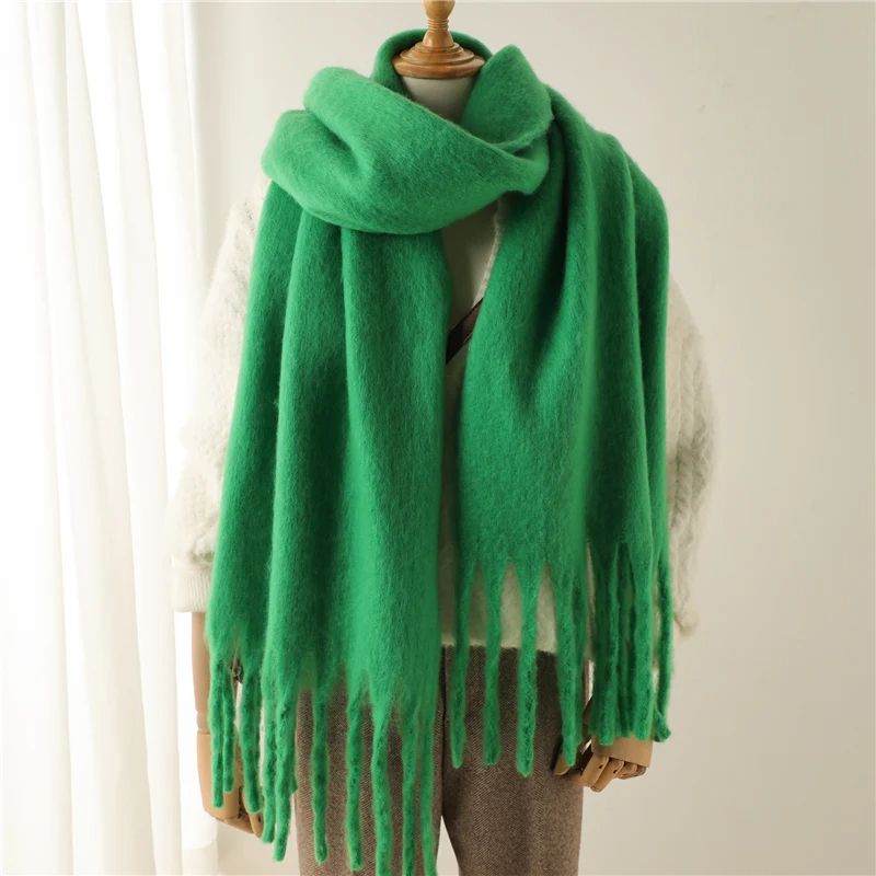 Winter Scarf For Women Cashmere Warm Solid Pashmina Blanket Wrap Long Thick Soft Shawl With Big Tas 4