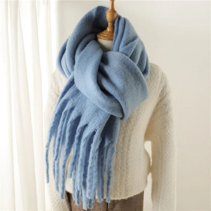 Winter Scarf For Women Cashmere Warm Solid Pashmina Blanket Wrap Long Thick Soft Shawl With Big Tas 5