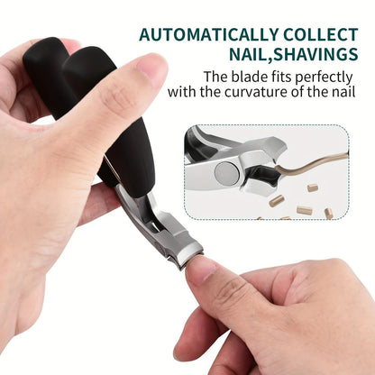 Heavy Duty Curved Nail Clippers For Thick Toenails AntiSplash Storage Nail Clippers For Elderly Wit 3