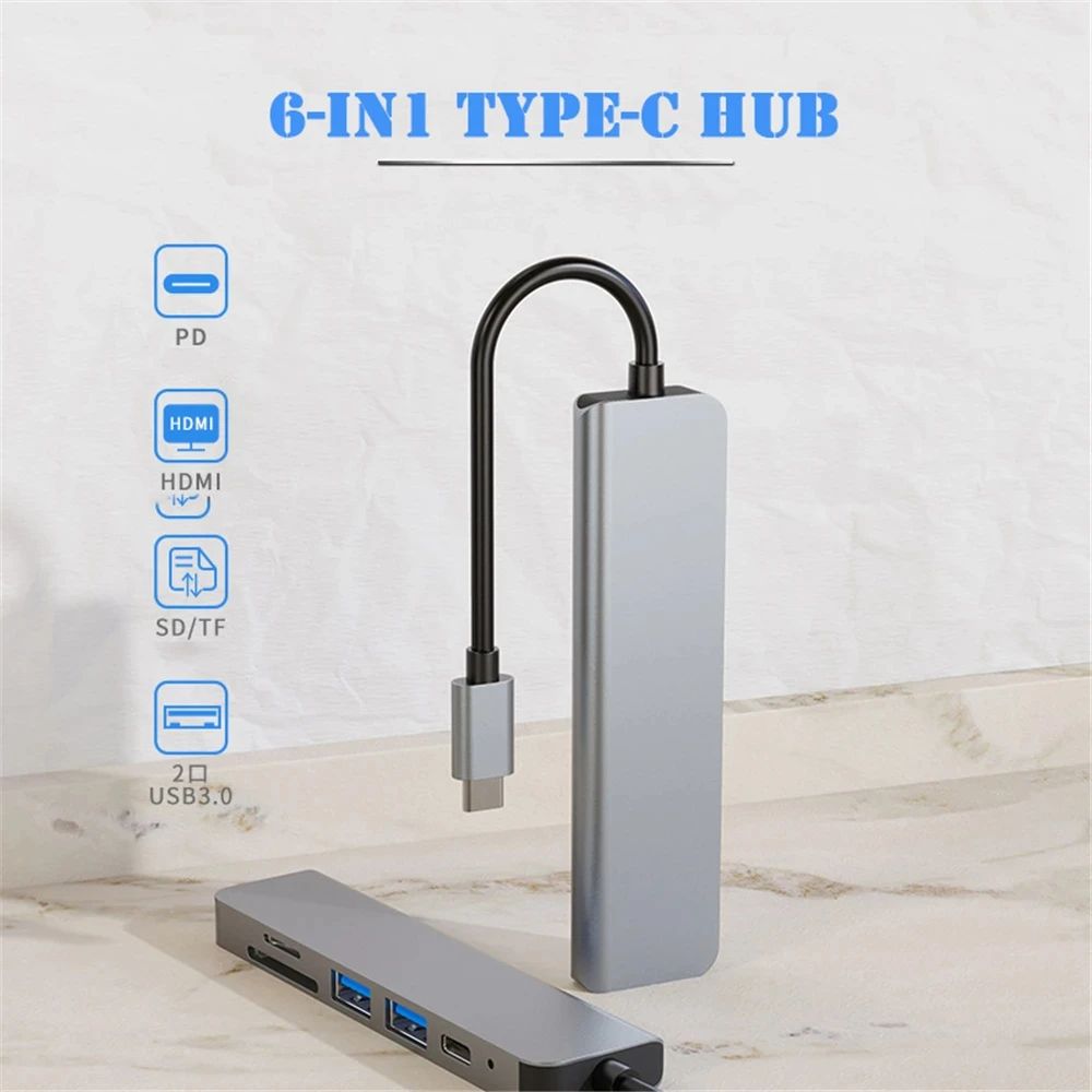 6in1 USB C Hub With 4K HDMI 87W PD Charging USB 30 Ports  TypeC Dock For MacBook Pro Nintendo Switc 1