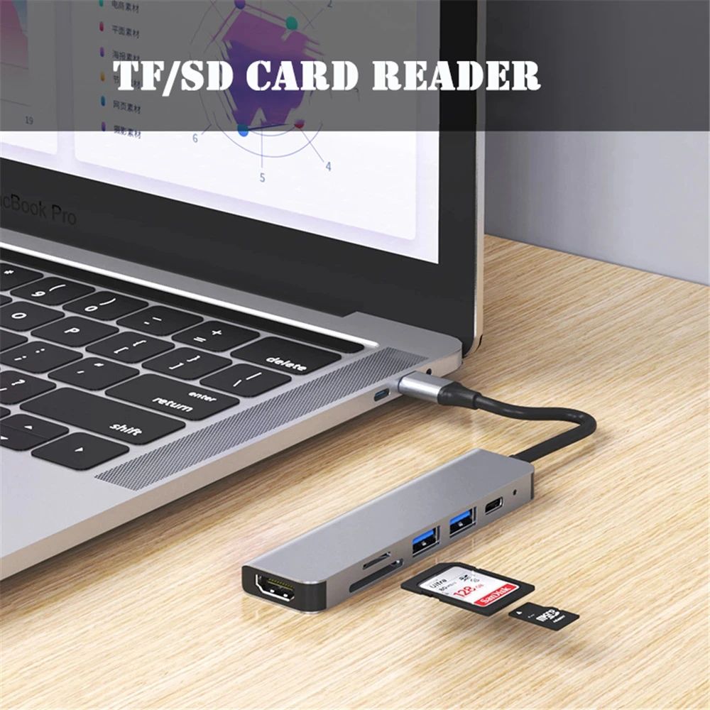 6in1 USB C Hub With 4K HDMI 87W PD Charging USB 30 Ports  TypeC Dock For MacBook Pro Nintendo Switc 2
