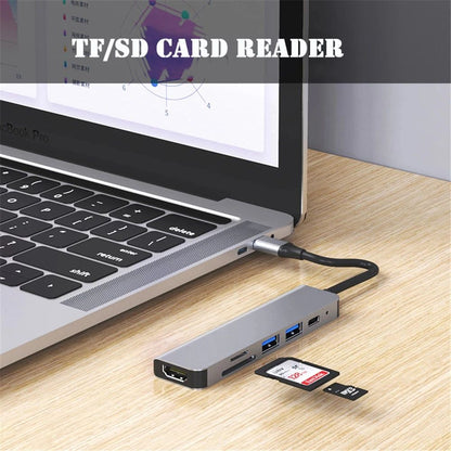 6in1 USB C Hub With 4K HDMI 87W PD Charging USB 30 Ports  TypeC Dock For MacBook Pro Nintendo Switc 2