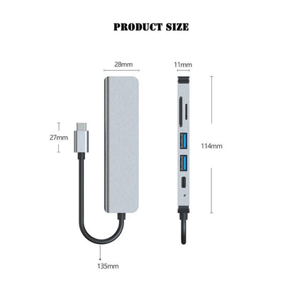 6in1 USB C Hub With 4K HDMI 87W PD Charging USB 30 Ports  TypeC Dock For MacBook Pro Nintendo Switc 5