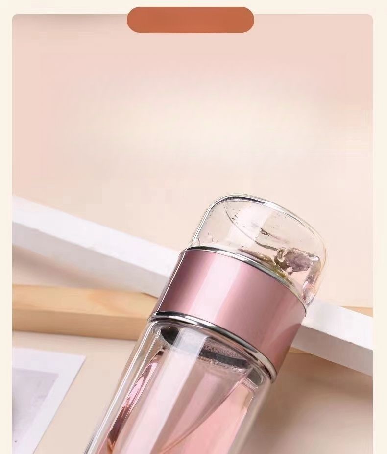 PureBrew 420ML Double Wall Glass Tea Infuser Bottle With Filter 5