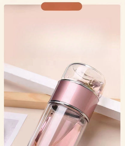 PureBrew 420ML Double Wall Glass Tea Infuser Bottle With Filter 5
