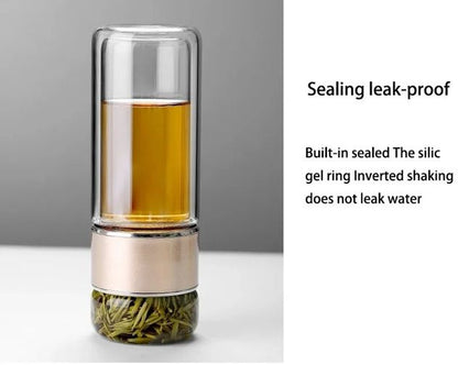 PureBrew 420ML Double Wall Glass Tea Infuser Bottle With Filter 3