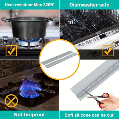 Premium Silicone Gap Strip Kitchen Gas Stove Sealing Strip for Anti Oil & Anti Stain Protection