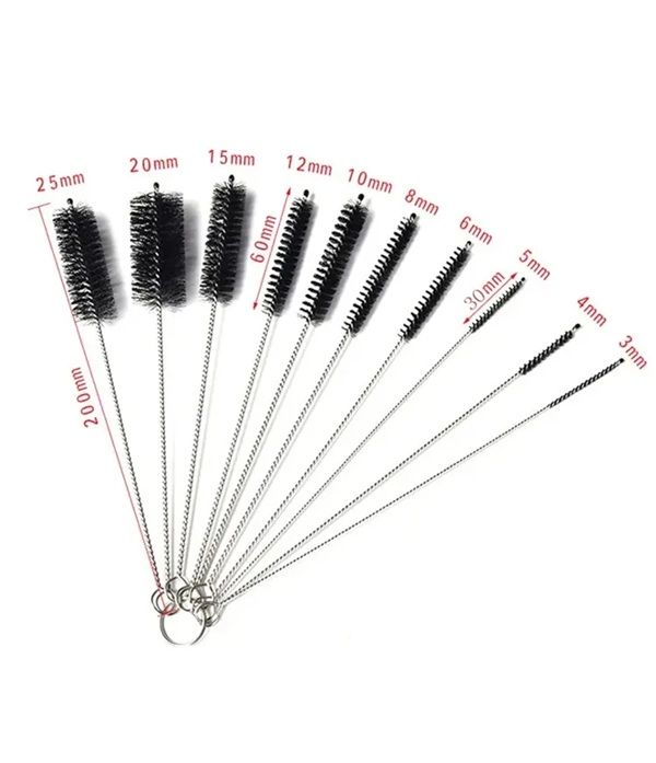 PrecisionClean 10-Piece Stainless Steel Tube and Equipment Cleaning Brush Set