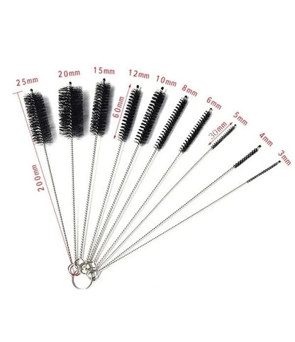 PrecisionClean 10-Piece Stainless Steel Tube and Equipment Cleaning Brush Set