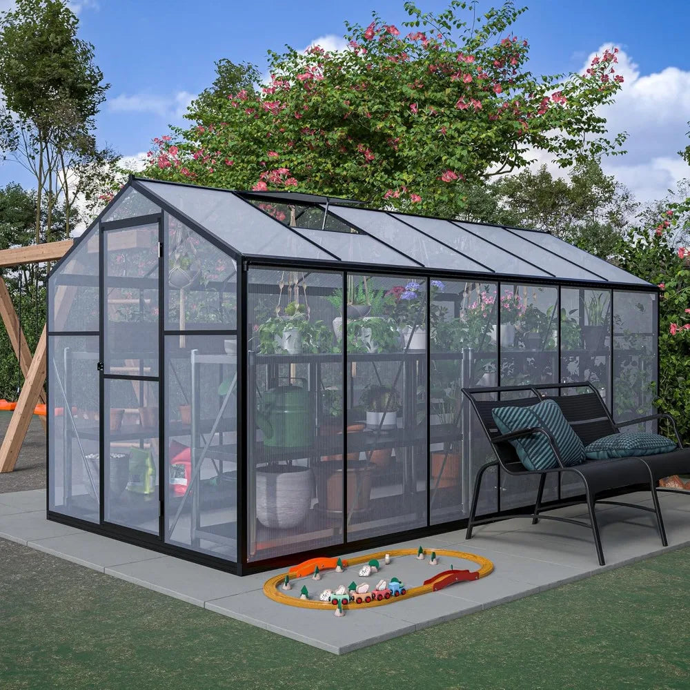 Premium Outdoors Greenhouse with Lockable Door and Adjustable Roof Vent for Durable Gardening