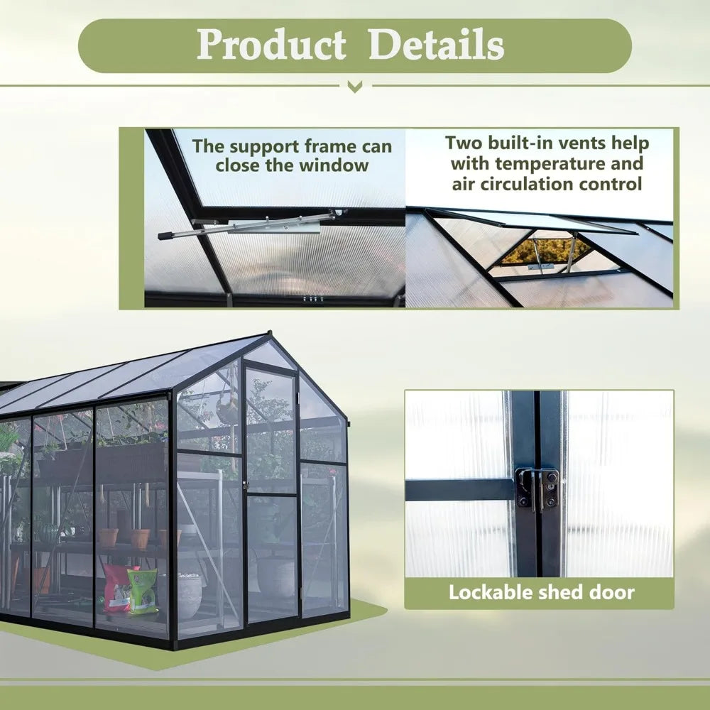 Premium Outdoors Greenhouse With Lockable Door And Adjustable Roof Vent For Durable Gardening 3
