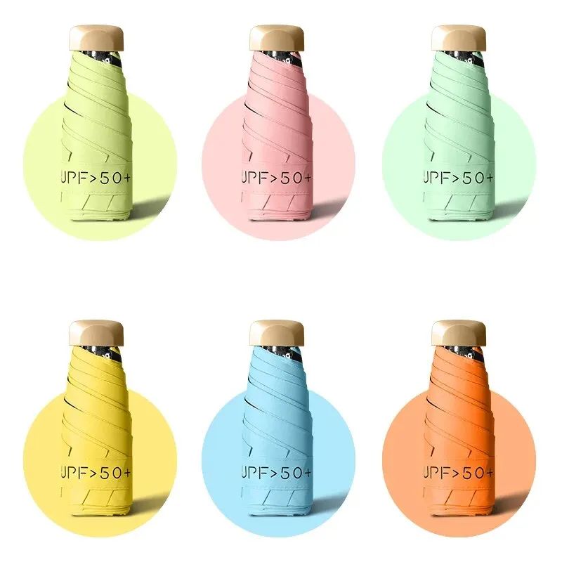 Women Sun Umbrella, Anti UV Sun Protection Parasol, Compact Pocket Umbrella for Rain or Shine