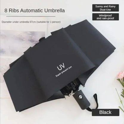 Fashion AntiUV Mini Folding Automatic Umbrella Lightweight Windproof Sun And Rain Parasol For Trave 6